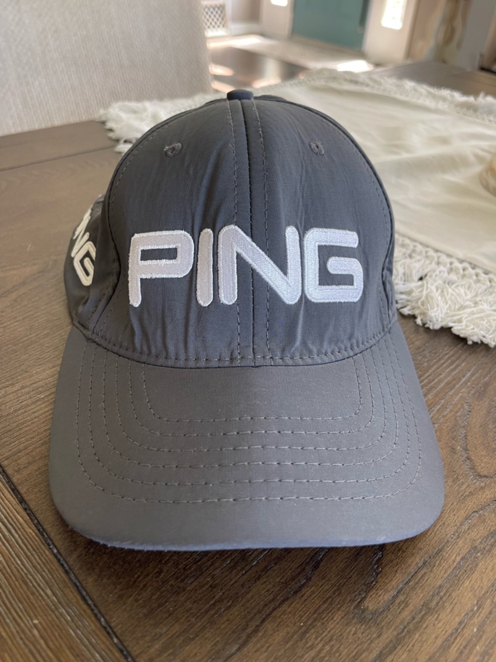 PING Play Your Best Grey White Performance Golf Hat Adjustable Classic